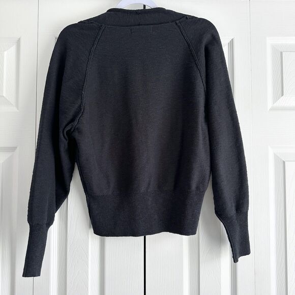 Free People Cardigan Sweater Size XS Navy Blue Kait Cardi Cotton Linen - Picture 5 of 8